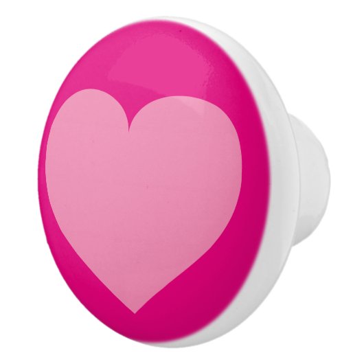 Roze hart op roze keramische knop (Rechts)