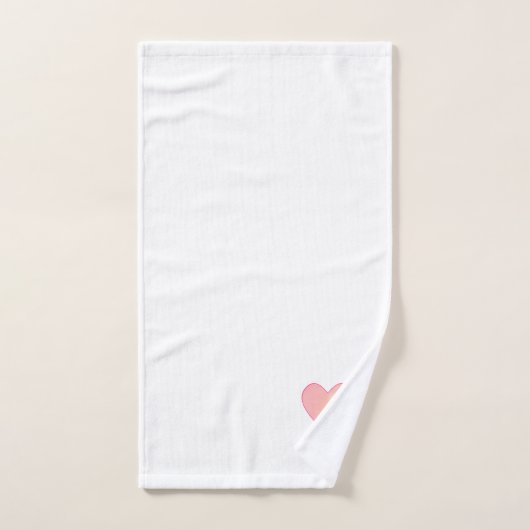 Roze hart op wit bad handdoek (Handdoek)