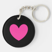 Roze hart op zwart sleutelhanger (Achterkant)