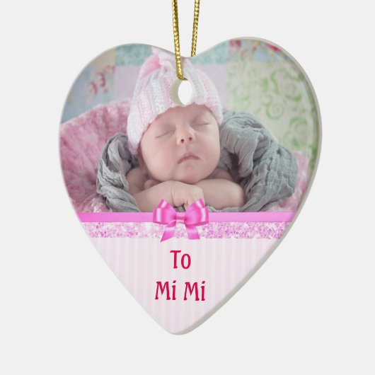 Roze Hart Ornamental Keepsakes voor MiMi Keramisch Ornament (Links)