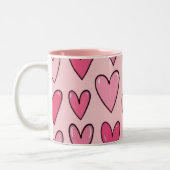 Roze Hart Overloop Mok | Roze (Links)