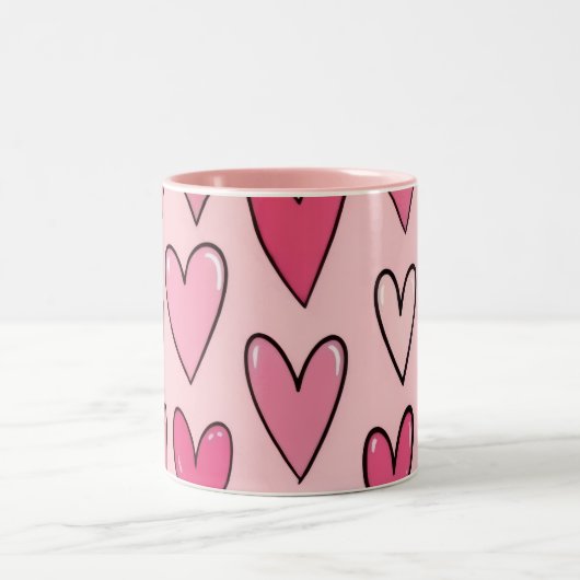Roze Hart Overloop Mok | Roze (Center)