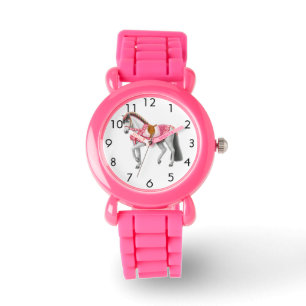 Roze Hart Paard Meisjes Horloge