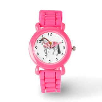 Roze Hart Paard  Meisjes Horloge