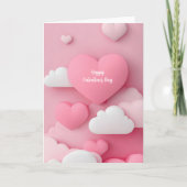 Roze Hart Papercut Valentijnsdag Kaart (Voorkant)