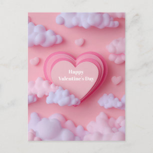Roze Hart Papercut Valentijnsdagkaart Briefkaart