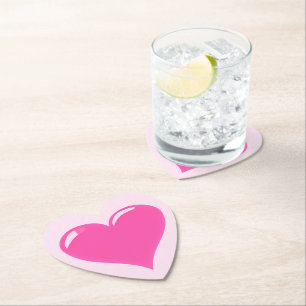 Roze Hart Papier Onderzetter