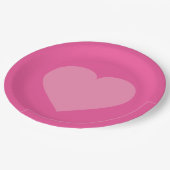 Roze hart papieren bordje (Gekanteld)