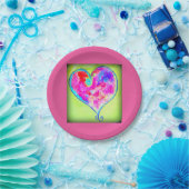 roze hart papieren bordje (Feest)