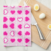 Roze Hart Pastel Leuke Vierkanten Theedoek (Quarter Fold)