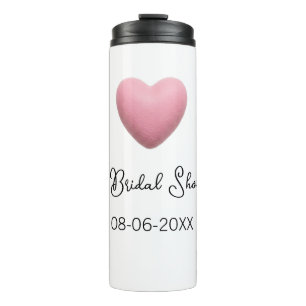 Roze hart pastel retro bruidsmeisje date boho te thermosbeker