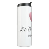 Roze hart pastel retro bruidsmeisje date boho te thermosbeker (Gedraaid links)