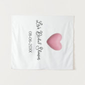 Roze hart pastel retro bruidsmeisje date boho te wandkleed (Voorkant (horizontaal))