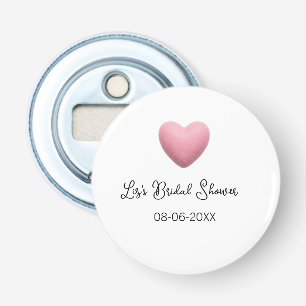 Roze hart pastel retro bruidsmeisje datum boho te button flesopener