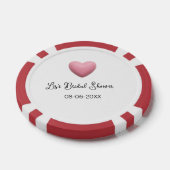 Roze hart pastel retro bruidsmeisje datum boho te poker chips (Enkel)
