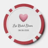 Roze hart pastel retro bruidsmeisje datum boho te poker chips (Achterkant)