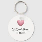 Roze hart pastel retro bruidsmeisje datum boho te sleutelhanger (Achterkant)