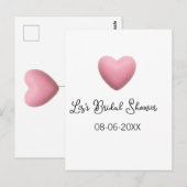 Roze hart pastel retro bruidsmeisjes uitnodiging b (Voorkant / Achterkant)