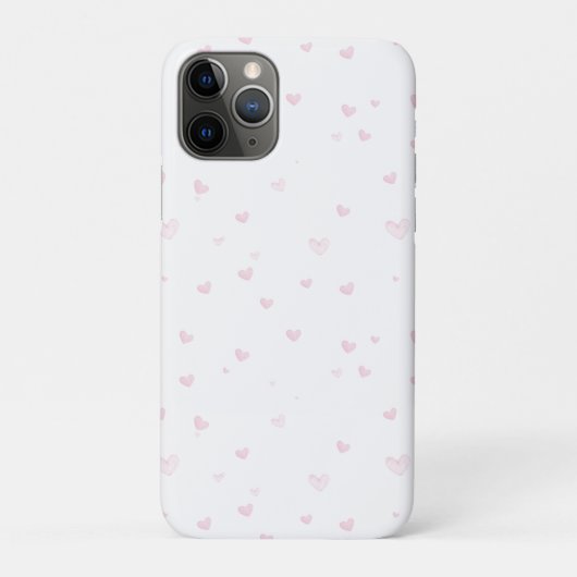 Roze Hart Patroon Girly Romantische Waterverf Case-Mate iPhone Case (Achterkant)