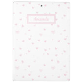 Roze Hart Patroon Girly Romantische Waterverf Klembord (Achterkant)