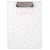 Roze Hart Patroon Girly Romantische Waterverf Klembord (Voorkant)