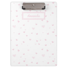 Roze Hart Patroon Girly Romantische Waterverf Klembord