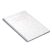 Roze Hart Patroon Girly Romantische Waterverf Notitieboek (Rechterzijde)