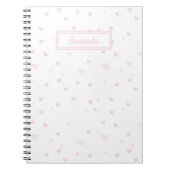 Roze Hart Patroon Girly Romantische Waterverf Notitieboek (Voorkant)