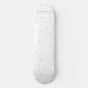 Roze Hart Patroon Girly Romantische Waterverf Persoonlijk Skateboard