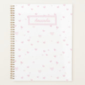 Roze Hart Patroon Girly Romantische Waterverf Planner (Voorkant)