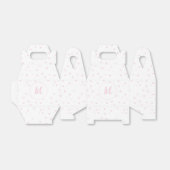 Roze Hart Patroon Meisje Romantisch Monogrammed Bedankdoosjes (Uitgevouwen)