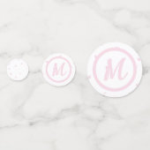 Roze Hart Patroon Meisje Romantisch Monogrammed Confetti (Voorkanten)