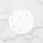 Roze Hart Patroon Meisje Romantisch Monogrammed Confetti (Kleine voorkant)