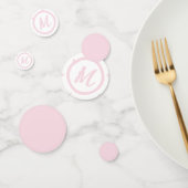 Roze Hart Patroon Meisje Romantisch Monogrammed Confetti (Groep)