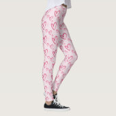 Roze Hart Patroon Schattigee Valentijn leggings (Rechts)