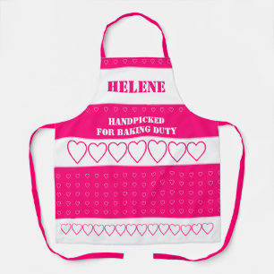 Roze Hart Patterned Schort