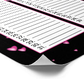 Roze hart Perpetual Birthday Calendar Poster (Hoek)