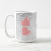 Roze hart persoonlijke koffie-Mok Koffiemok (Links)