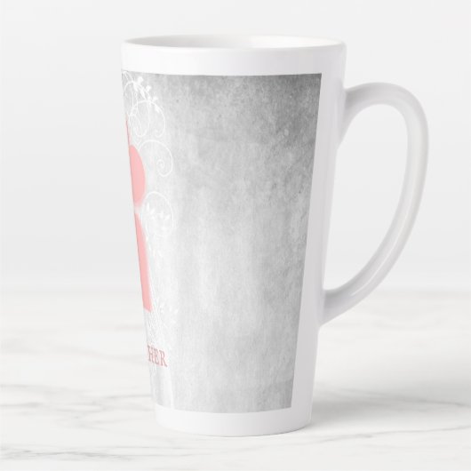 Roze hart Persoonlijke latte Mok (Rechts)