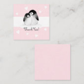 Roze Hart Pinguïn Dank u Notecards Notitiekaartje (Voorkant / Achterkant)