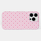 Roze Hart Plaid iPhone Hoesje (Achterkant horizontaal)