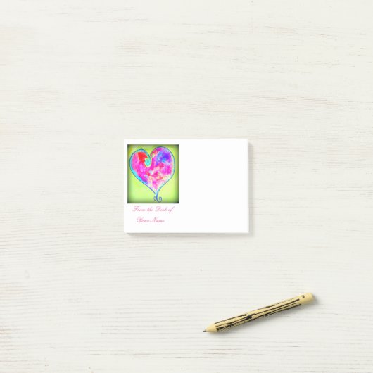 roze hart post-it® notes (Op bureau)
