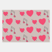 Roze Hart Postkaart Pastel Inpakpapier Vel (Voorkant 2)