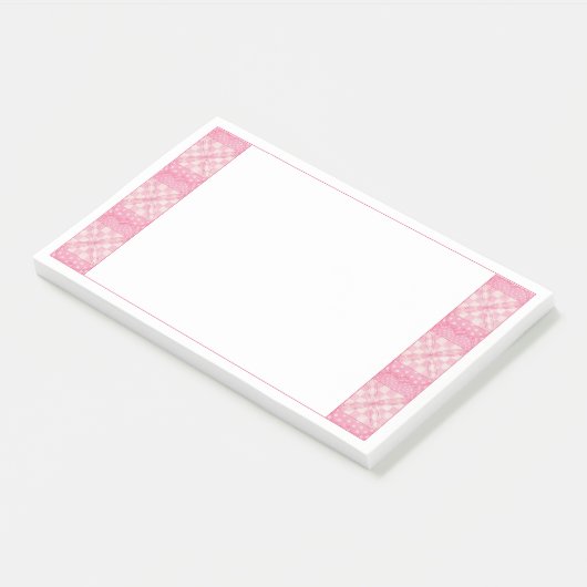 ROZE HART QUILT 10x6 Post Het Notitieblok Post-it® Notes (Schuin)