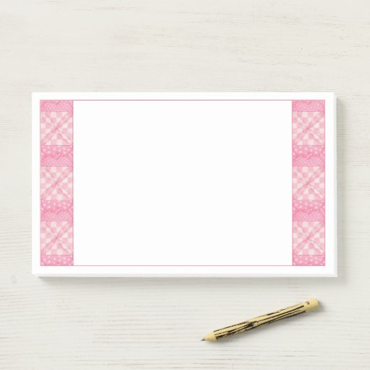 ROZE HART QUILT 10x6 Post Het Notitieblok Post-it® Notes (Op bureau)