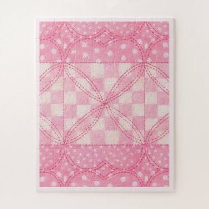 ROZE HART QUILT 16x20 Grote Stukken Puzzel / Roze