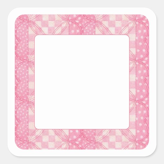 ROZE HART QUILT 1,5 "Square Matte Stickers (Voorkant)