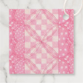 ROZE HART QUILT 2 "Vierkante garen Labels (Achterkant)