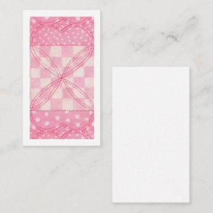 ROZE HART QUILT 3.5x2 Platte Kaart / Verticaal Notitiekaartje