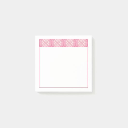 ROZE HART QUILT 3x3 Post Het Notitieblok Post-it® Notes (Voorkant)